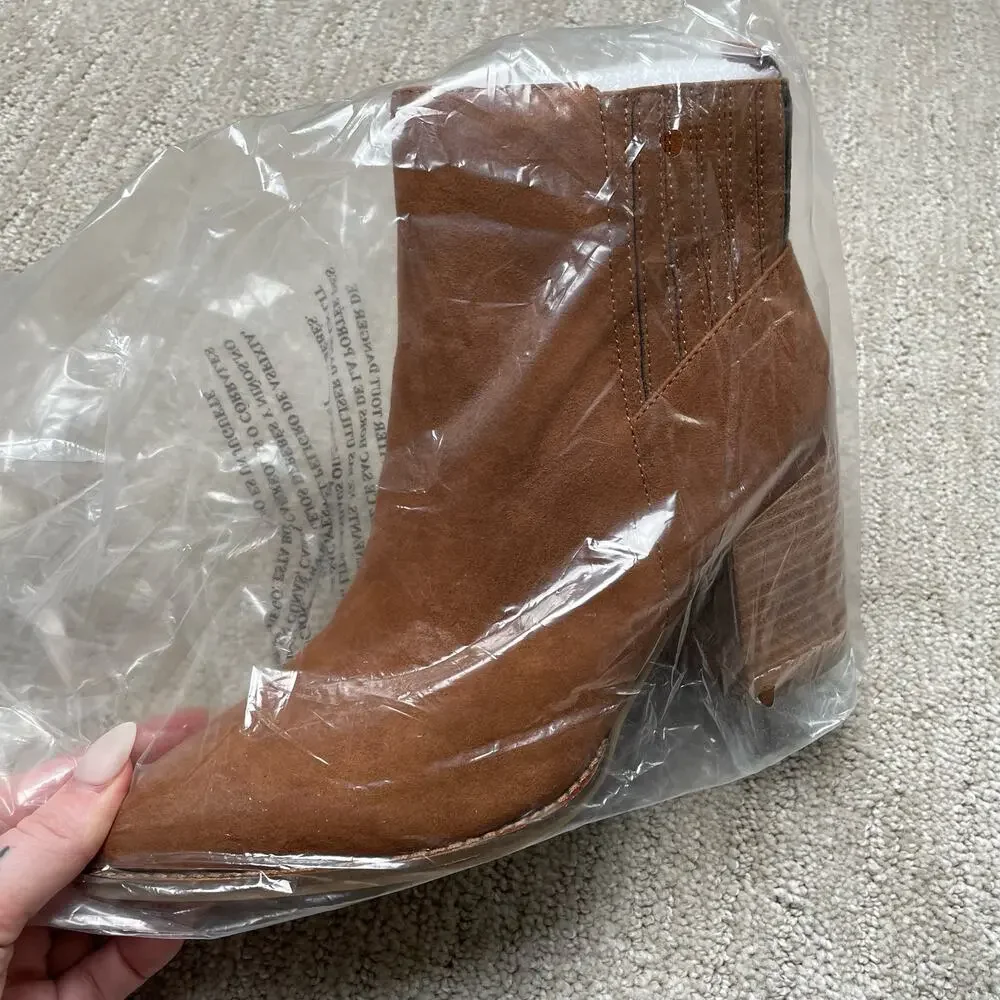 Steve Madden NEW Joa Vegan Suede Leather Ankle Boots Western - Size 9.5
